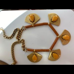 J.Crew necklace - gold-tone and orange